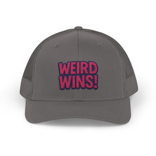Weird Wins Snapback Trucker Cap - Fun and Quirky Hat for Unique Style