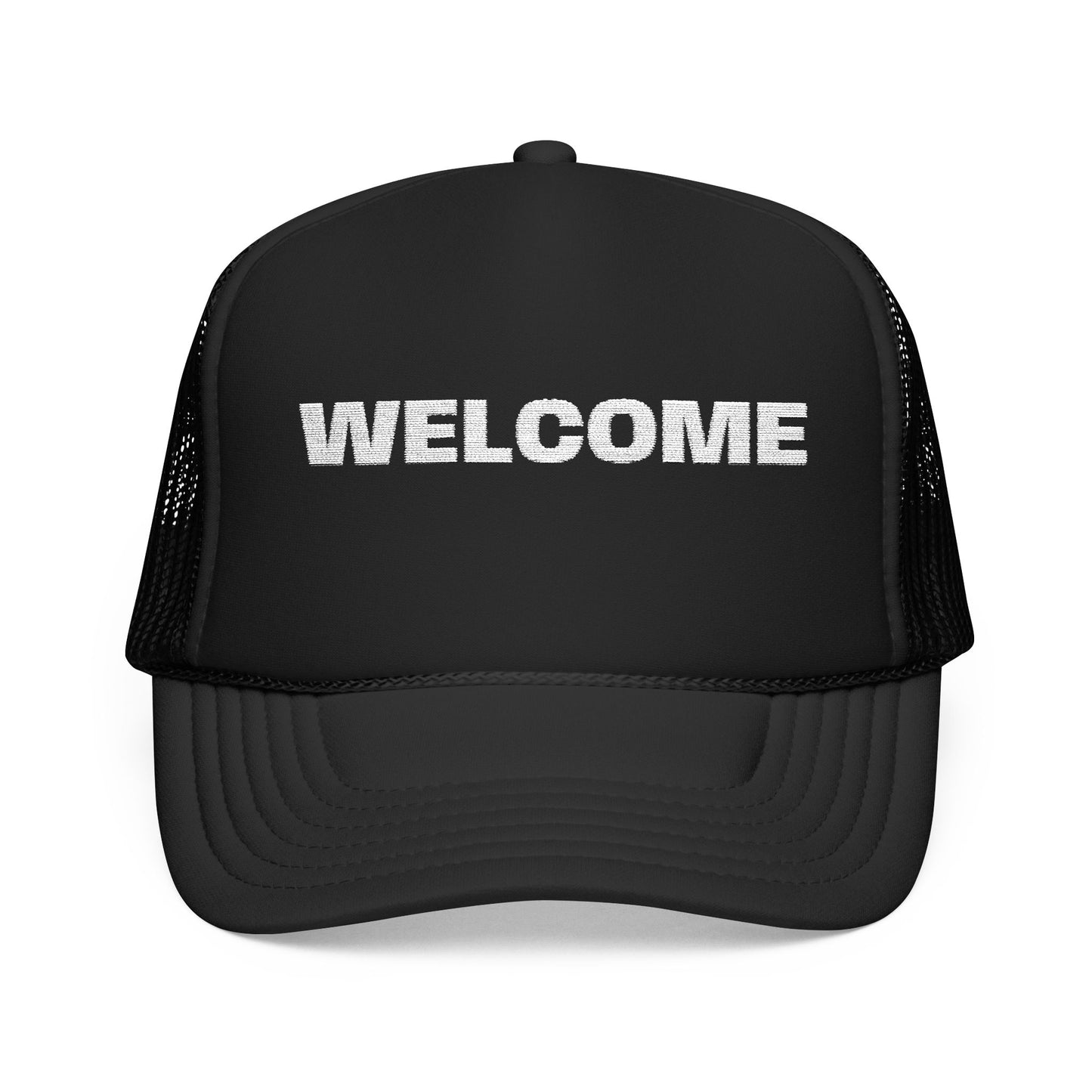 Welcome Trucker Hat — Foam Mesh Welcome Cap