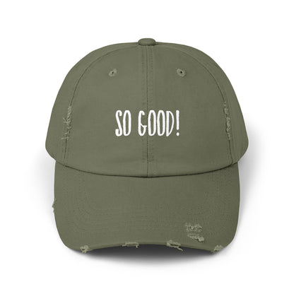 So Good Unisex Distressed Cap