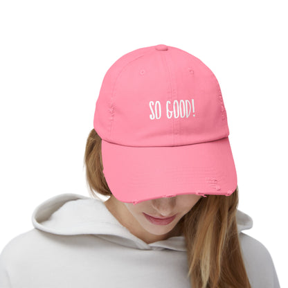 So Good Unisex Distressed Cap